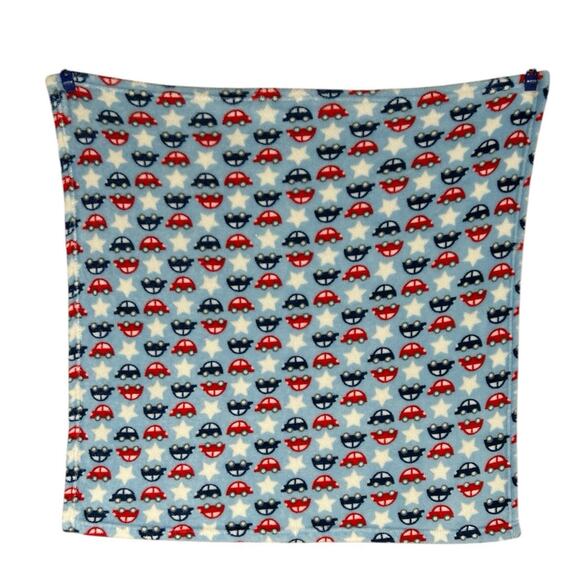 Zak & Zoey Blue Red Cars Fleece Baby Blanket White Stars - Picture 2 of 5